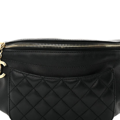 Chanel Lambskin Quilted Waist Bag Fanny Pack Black 7 of 13