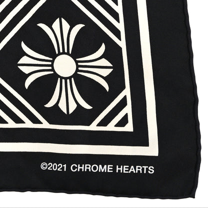 Chrome Hearts Silk Plus Cross Scarf Black White 3 of 3
