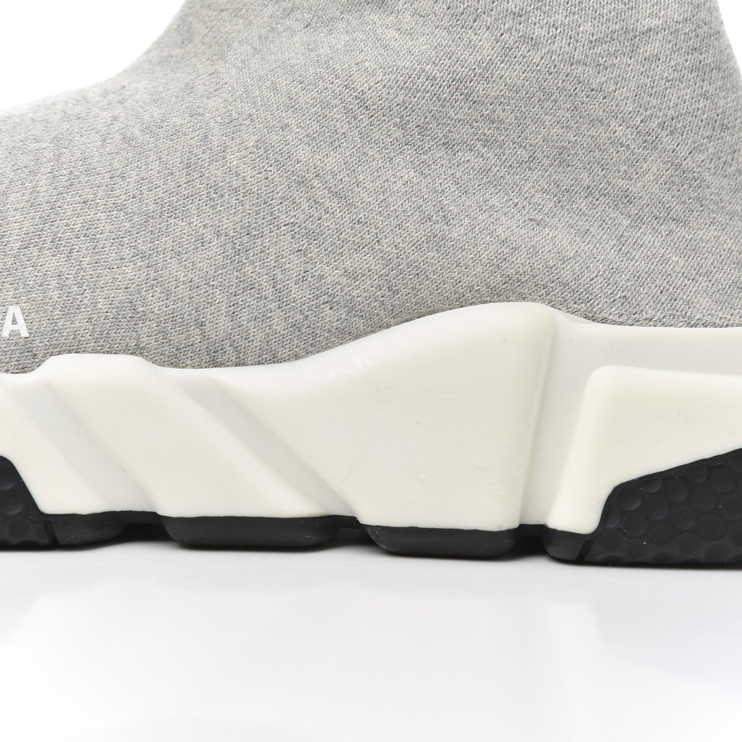 Balenciaga Sweatshirt Knit Bi-Color Sole Womens Speed Sneakers 39 Grey White Black 11 of 17
