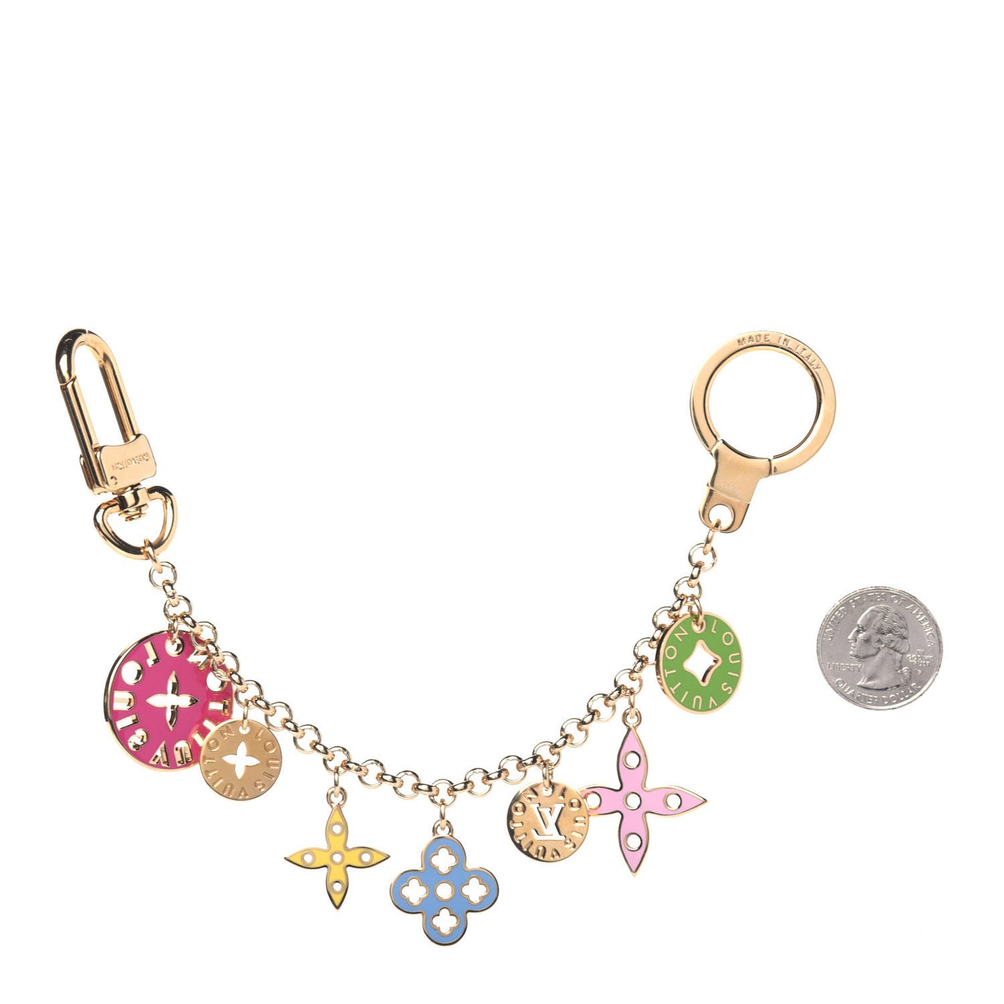Enamel Looping Key Chain Bag Charm Multicolor