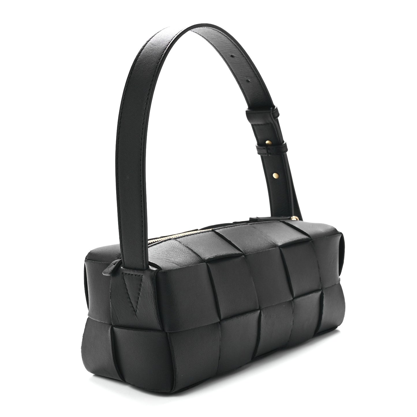 Lambskin Maxi Intrecciato Small Brick Cassette Bag Black