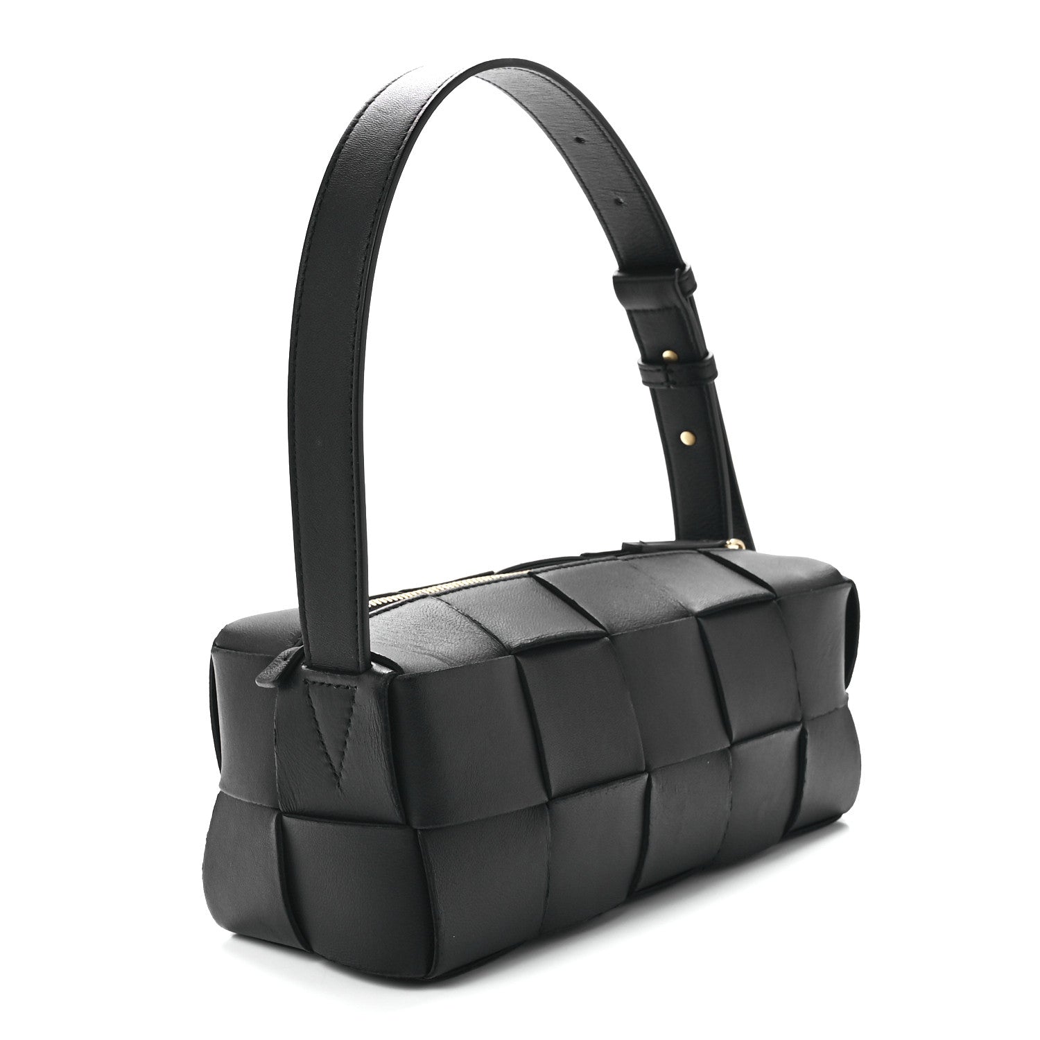Bottega Veneta Lambskin Maxi Intrecciato Small Brick Cassette Bag Black 3 of 12
