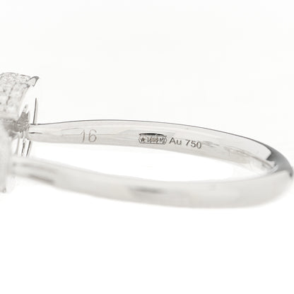 Gucci 18K White Gold Diamond Flora GG Open Ring 55 7.25 4 of 5