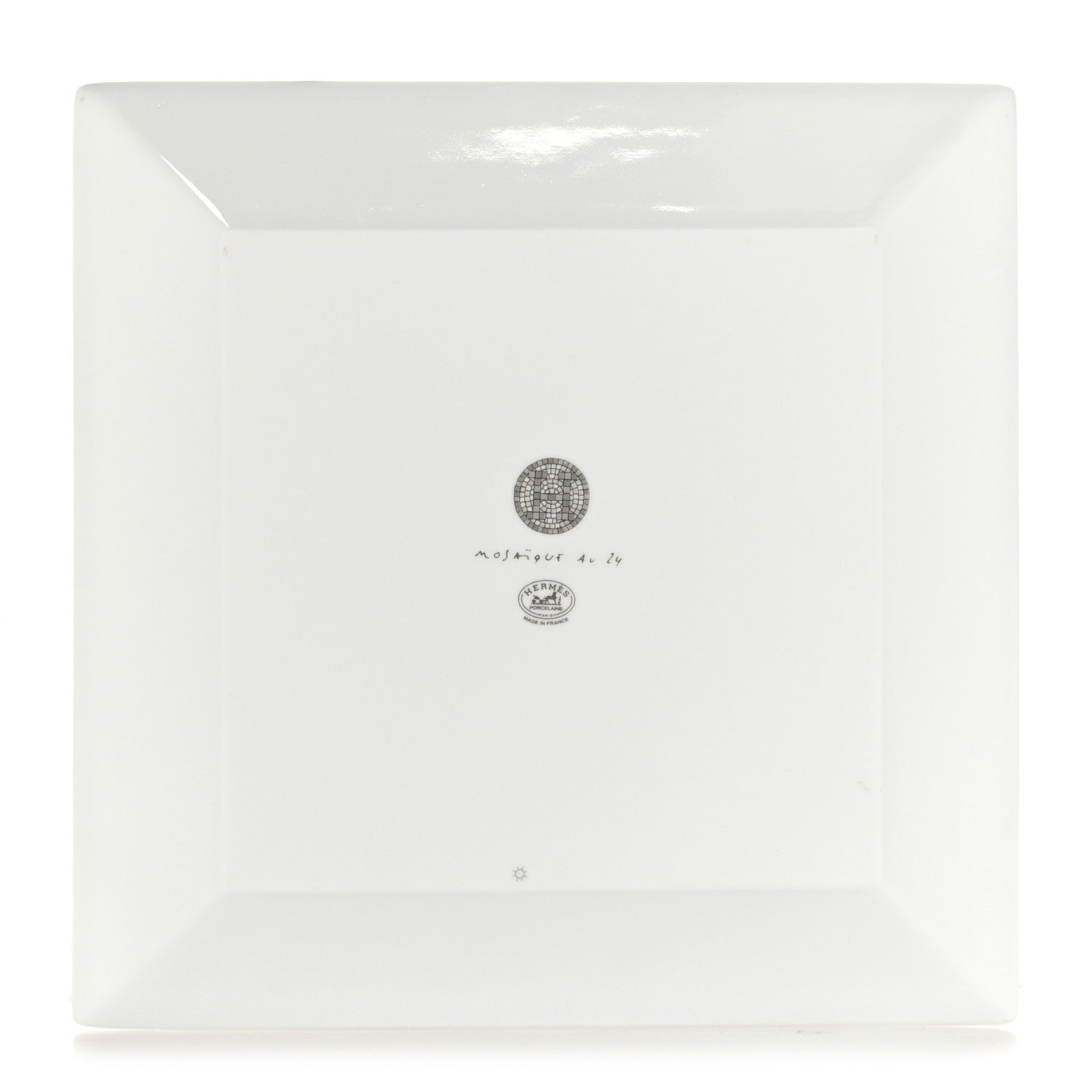 Hermes Porcelain Mosaique Au 24 Platinum Square Plate N°3 3 of 7