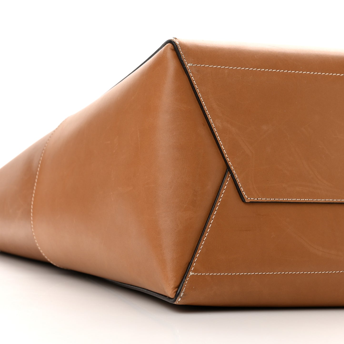 Natural Calfskin Sangle Bucket Bag Light Camel