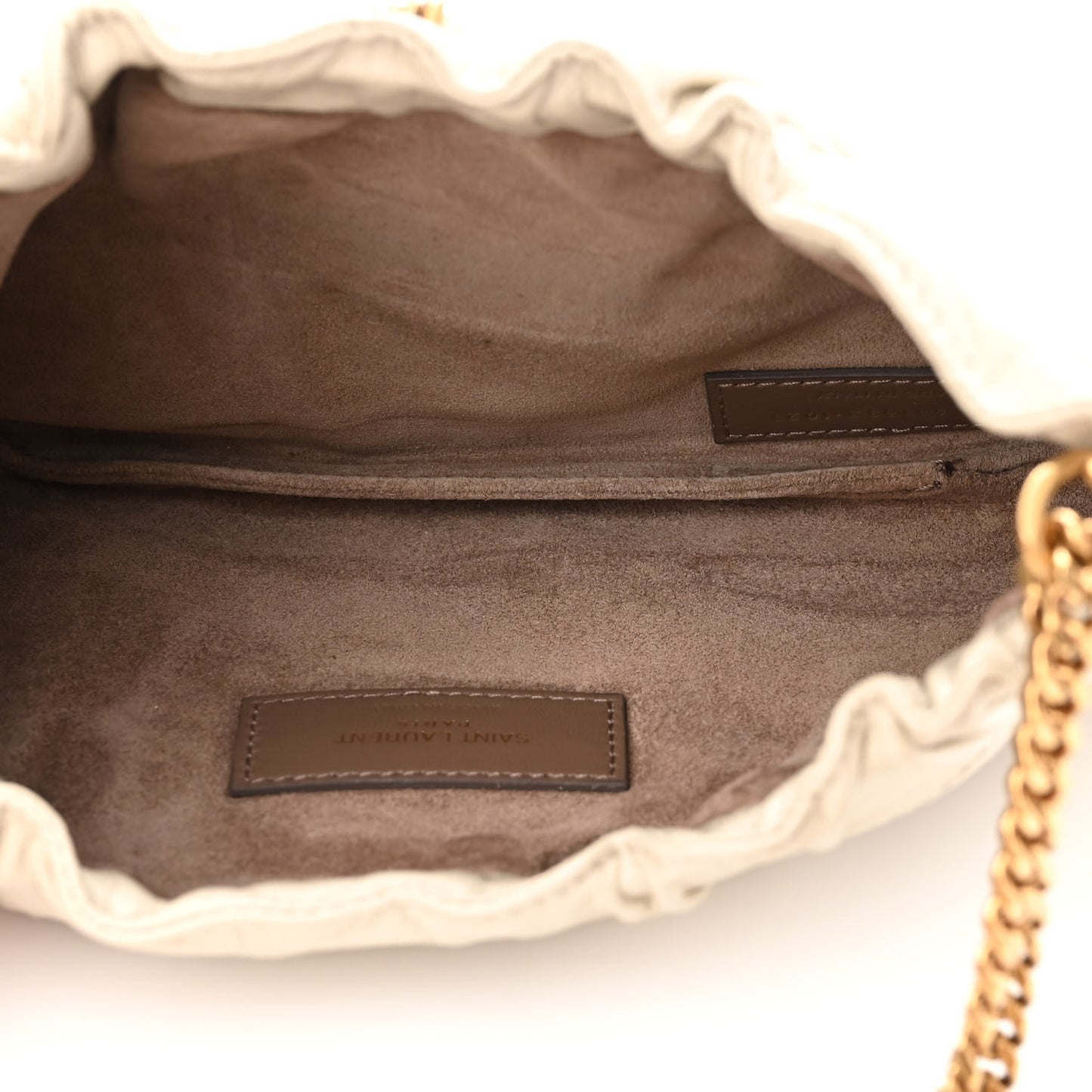 Calfskin Pac Pac Ruched Hobo Winter White