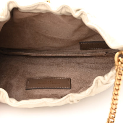 Saint Laurent Calfskin Pac Pac Ruched Hobo Winter White 5 of 10