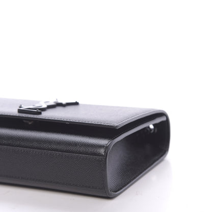 Saint Laurent Grain De Poudre Small Monogram Kate Satchel Black 9 of 9