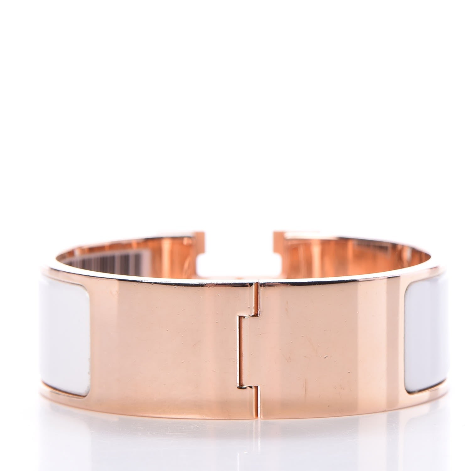 Hermes Enamel Wide Clic Clac H Bracelet PM White 3 of 5