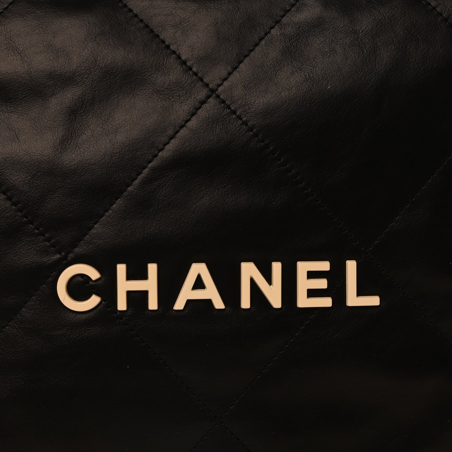 Calfskin Quilted Large Chanel 22 Black White