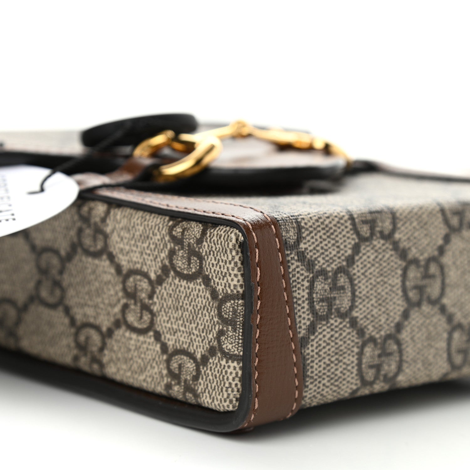 Gucci GG Supreme Monogram Mini Horsebit 1955 Crossbody Bag Beige Brown Sugar 12 of 12