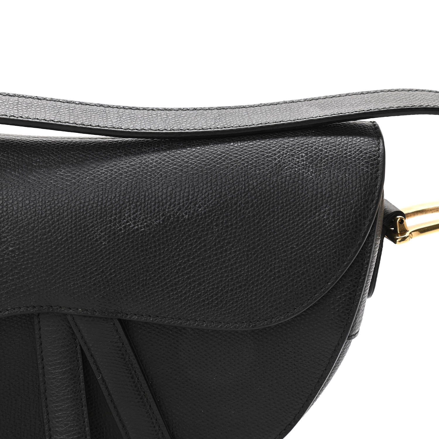 Christian Dior Grained Calfskin Saddle Bag Black 14 of 17
