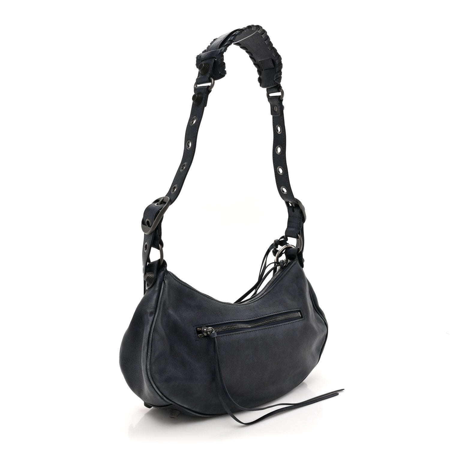 Balenciaga Used Calfskin Small Le Cagole Shoulder Bag Navy 3 of 14