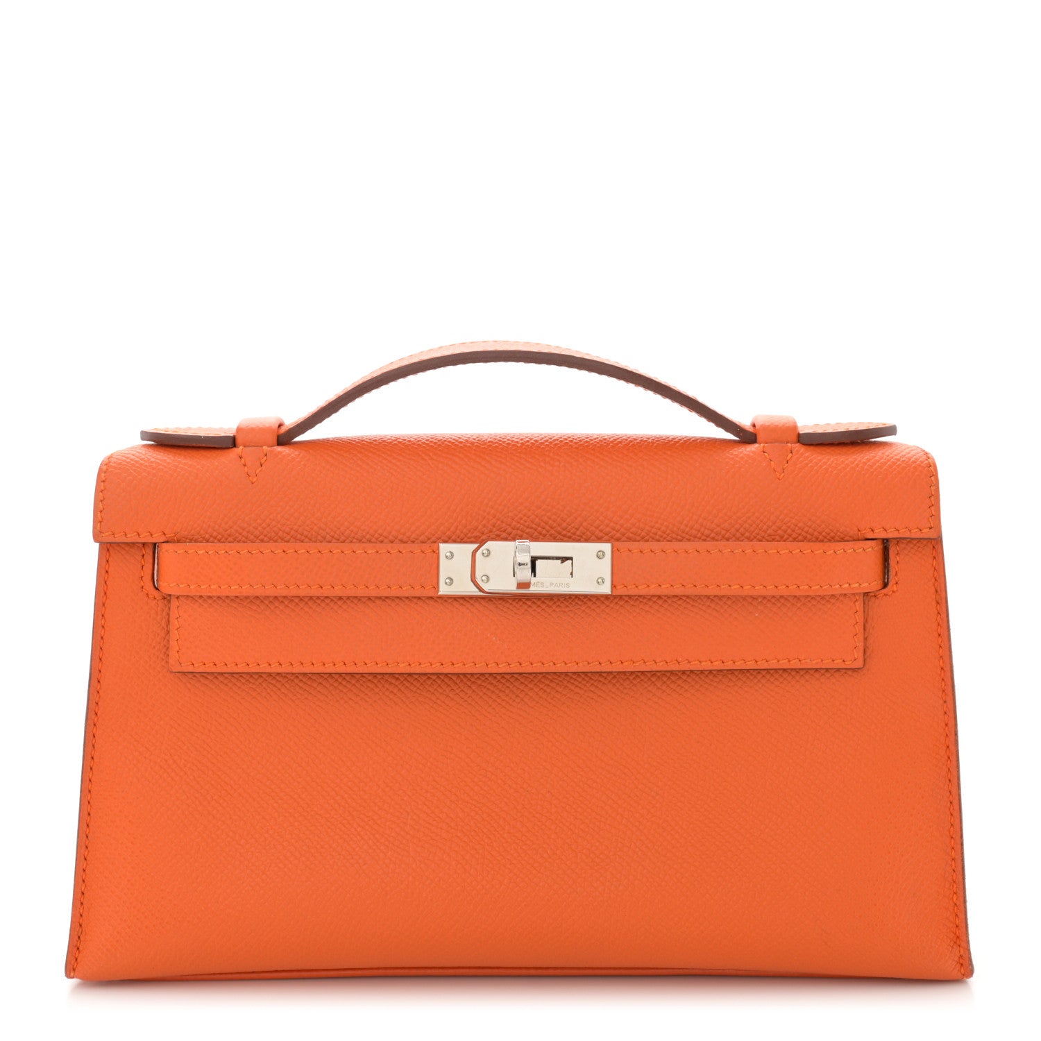 Hermes Epsom Kelly Pochette Clutch Orange 1 of 12
