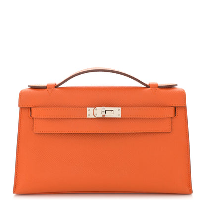 Hermes Epsom Kelly Pochette Clutch Orange 1 of 12