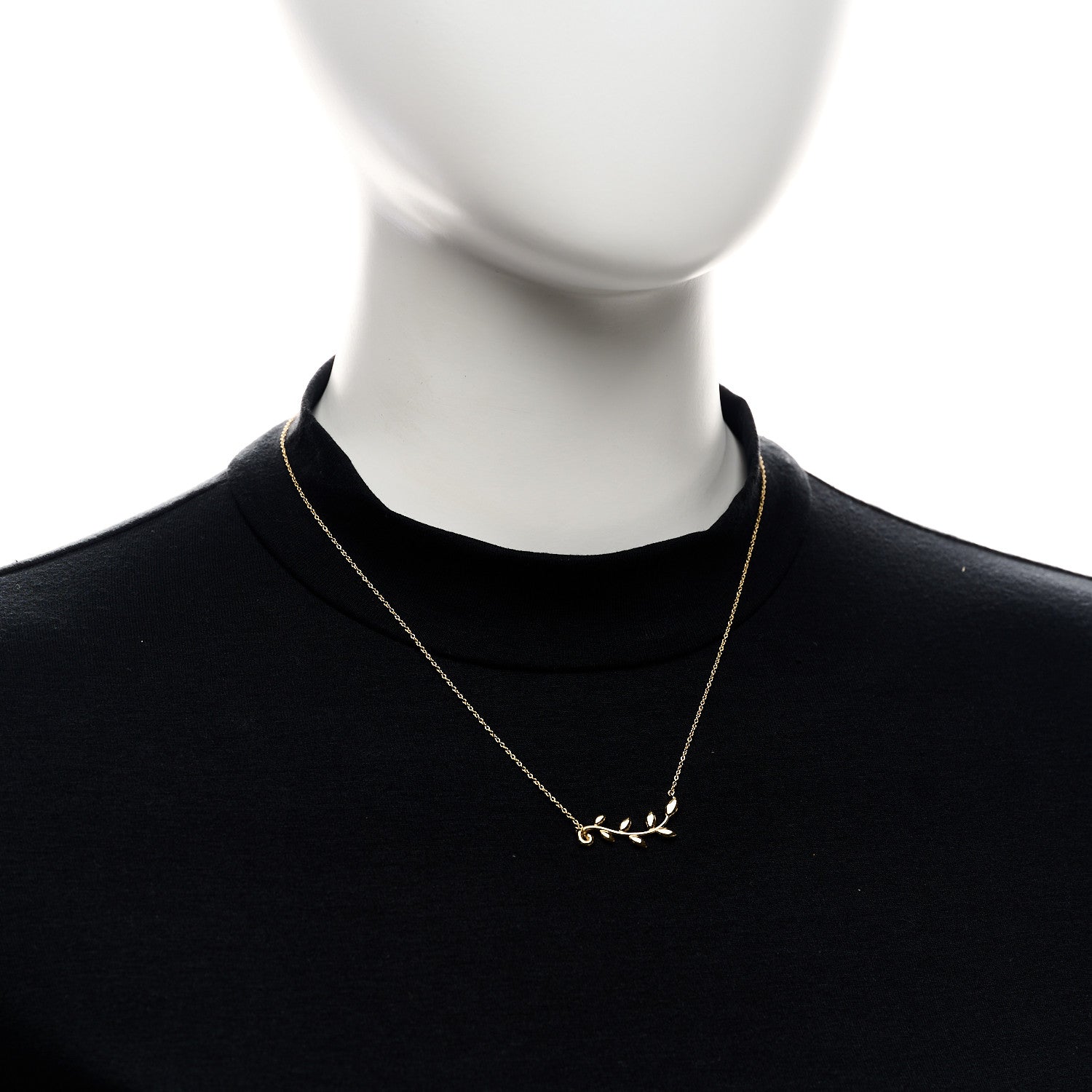 Tiffany 18K Yellow Gold Paloma Picasso Olive Leaf Vine Pendant Necklace 2 of 6