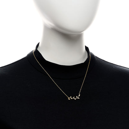 Tiffany 18K Yellow Gold Paloma Picasso Olive Leaf Vine Pendant Necklace 2 of 6