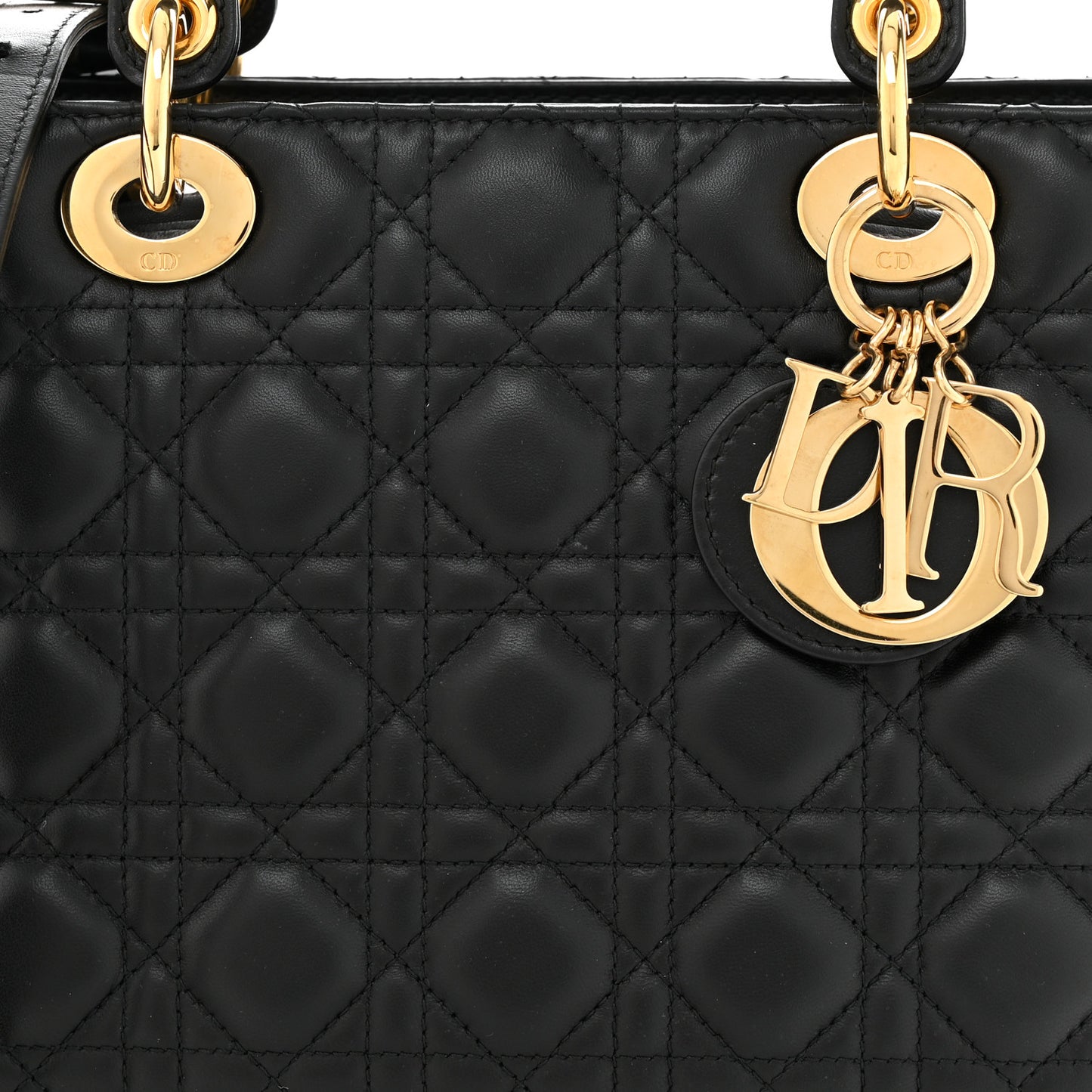 Lambskin Cannage Medium Lady Dior Black