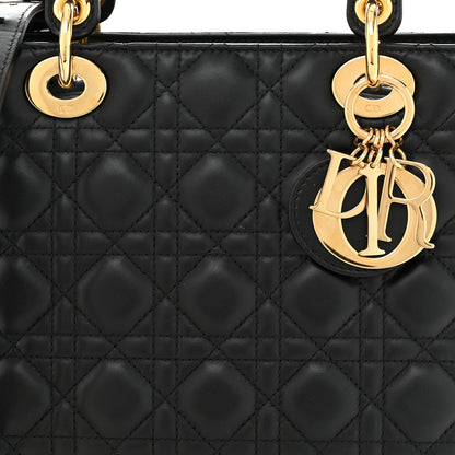 Christian Dior Lambskin Cannage Medium Lady Dior Black 8 of 12