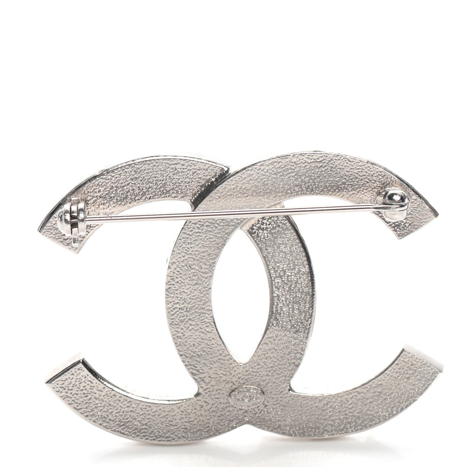 Chanel Baguette Crystal CC Brooch Silver 3 of 4