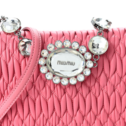 Miu Miu Nappa Matelasse Crystal Flap Clutch Pink 6 of 8