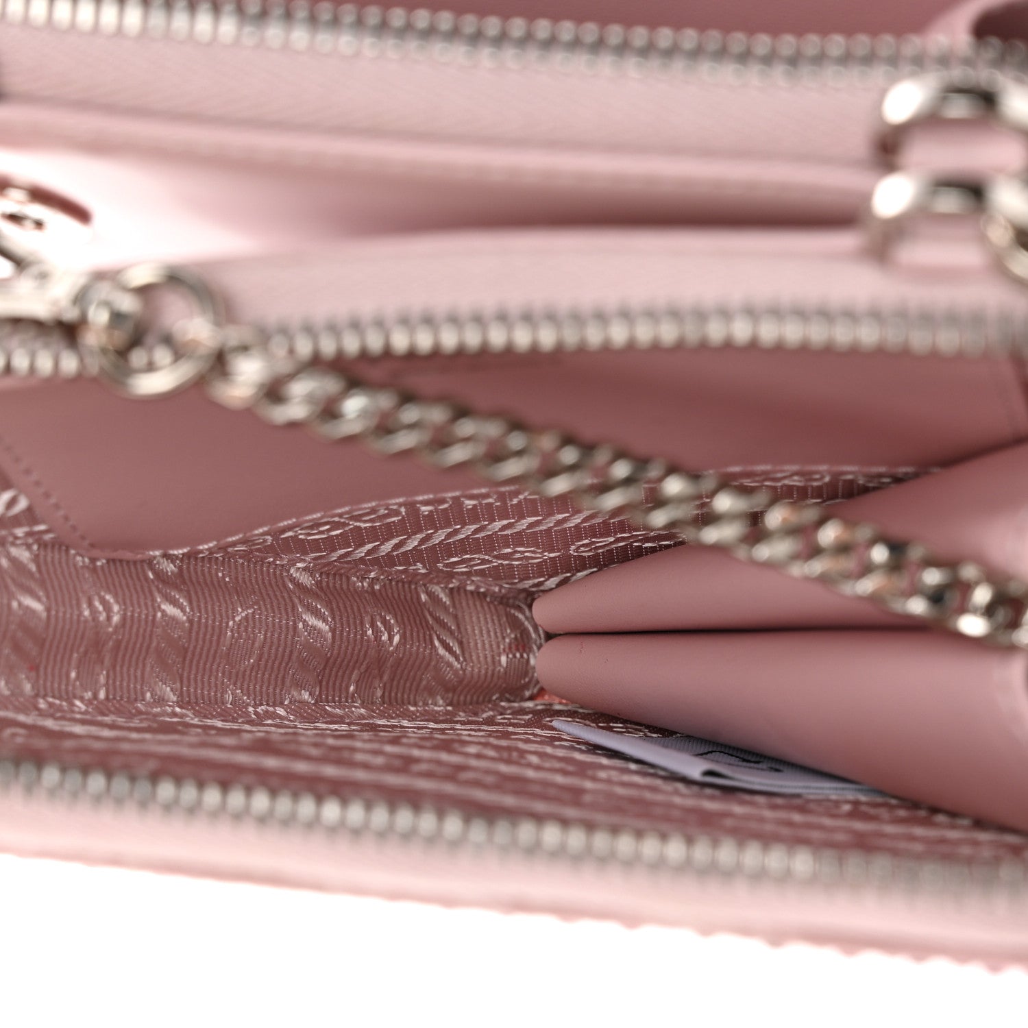 Prada Satin Crystal Mini Triangle Crossbody Pouch Alabastro 6 of 13