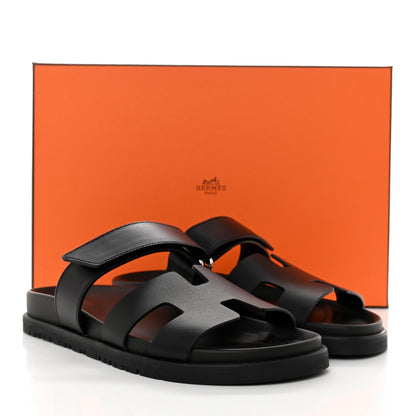 Hermes Calfskin Womens Chypre Sandals 36 Black 9 of 9