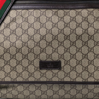 Gucci GG Plus Monogram Web Large Flap Messenger Bag Beige Dark Brown 9 of 11