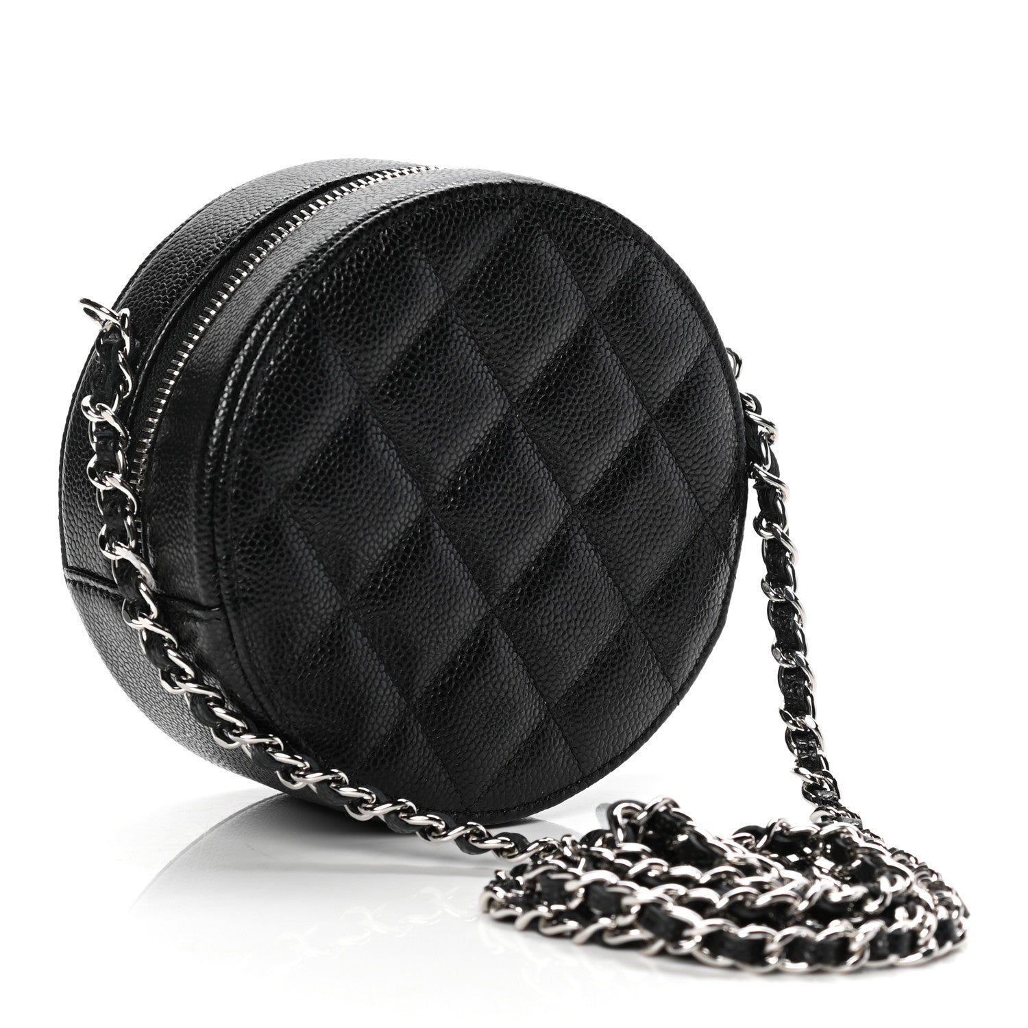 Chanel Caviar Quilted Round Clutch With Chain Black 2 of 5