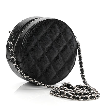 Chanel Caviar Quilted Round Clutch With Chain Black 2 of 5
