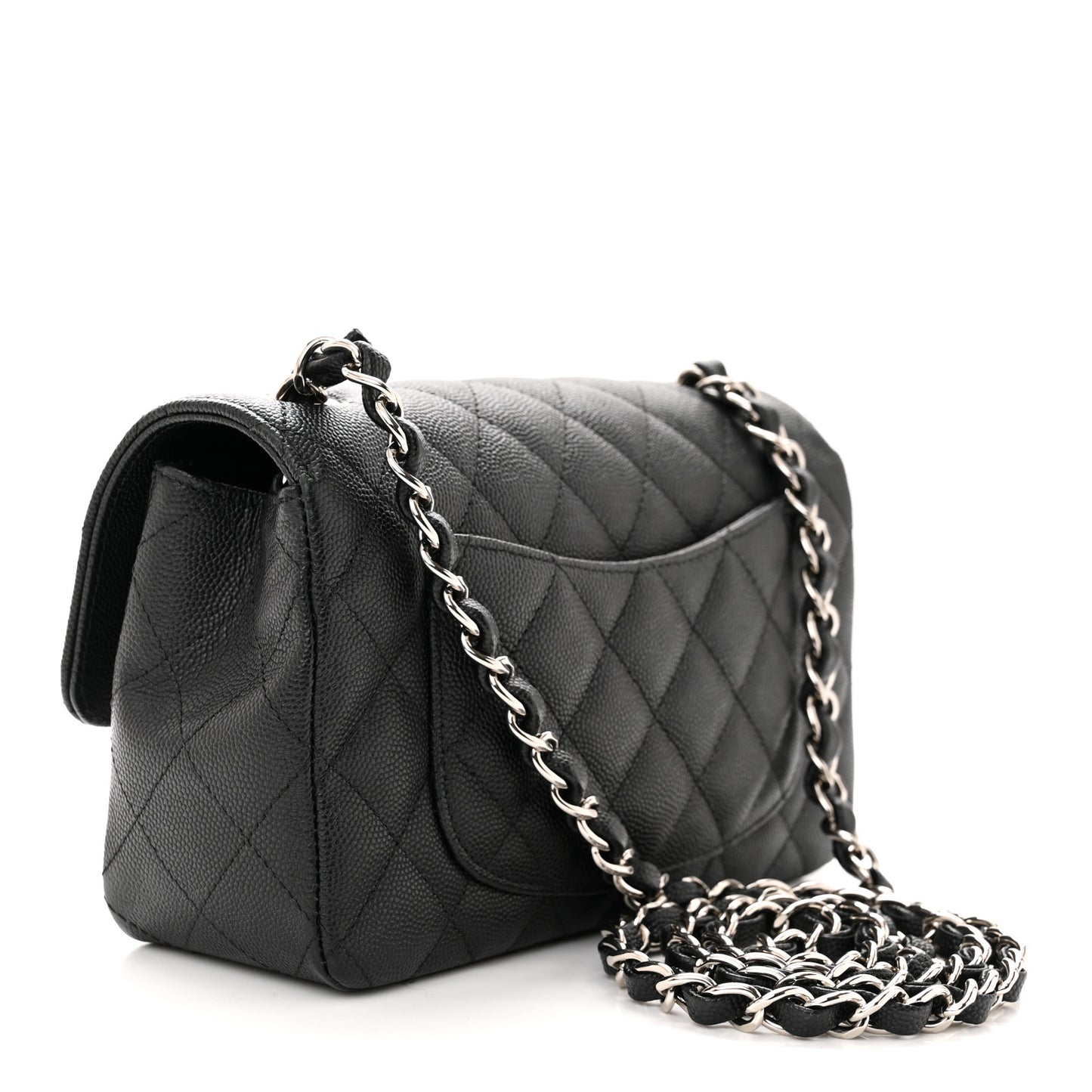 Caviar Quilted Mini Rectangular Flap Black