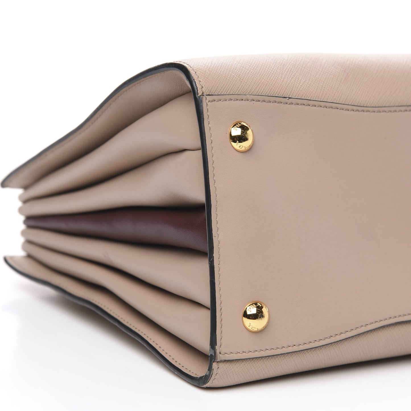 Saffiano City Calfskin Bibliothèque Top Handle Cammeo Granato
