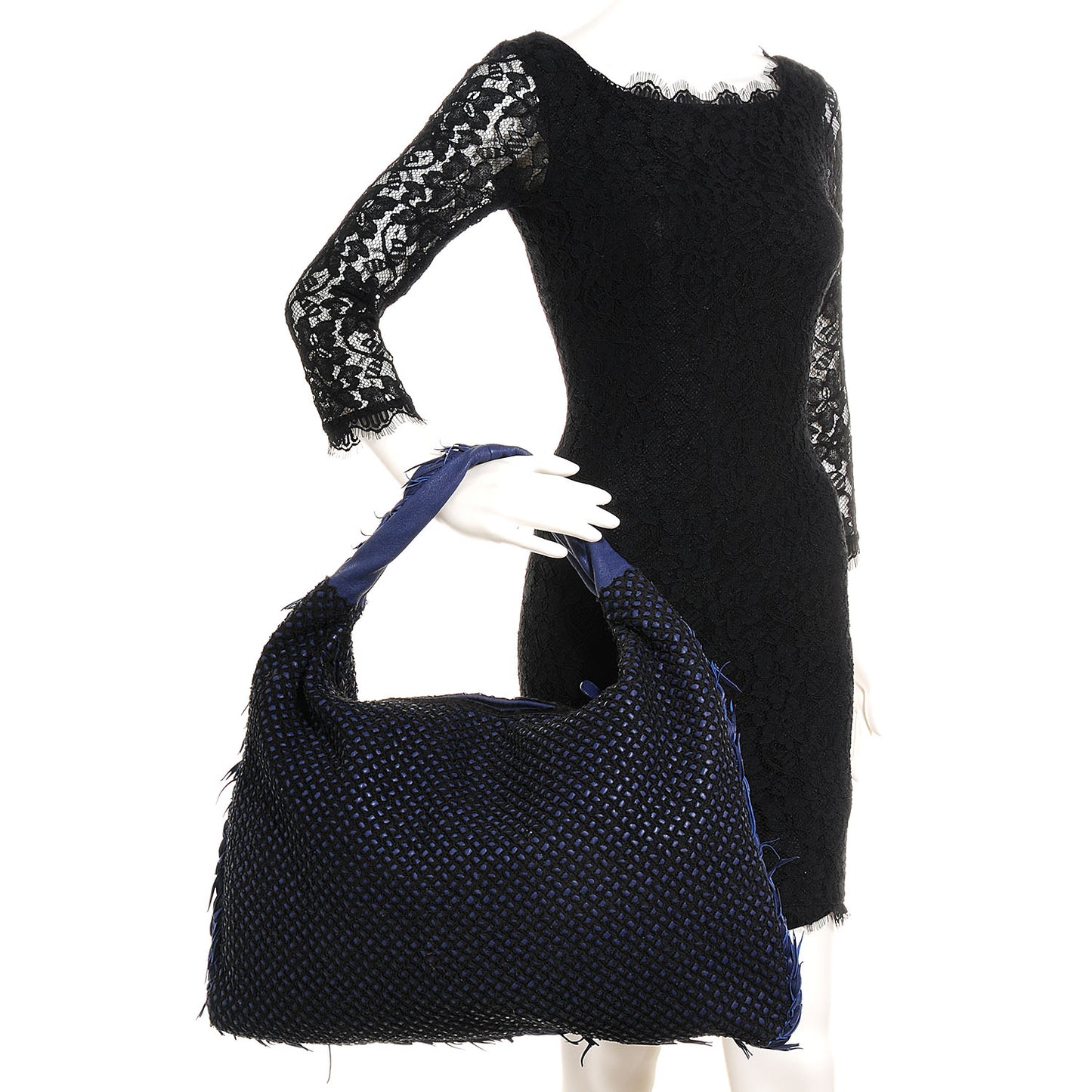 Nappa Silk Mini Ponza Devore Fuzzy Maxi Hobo Indigo
