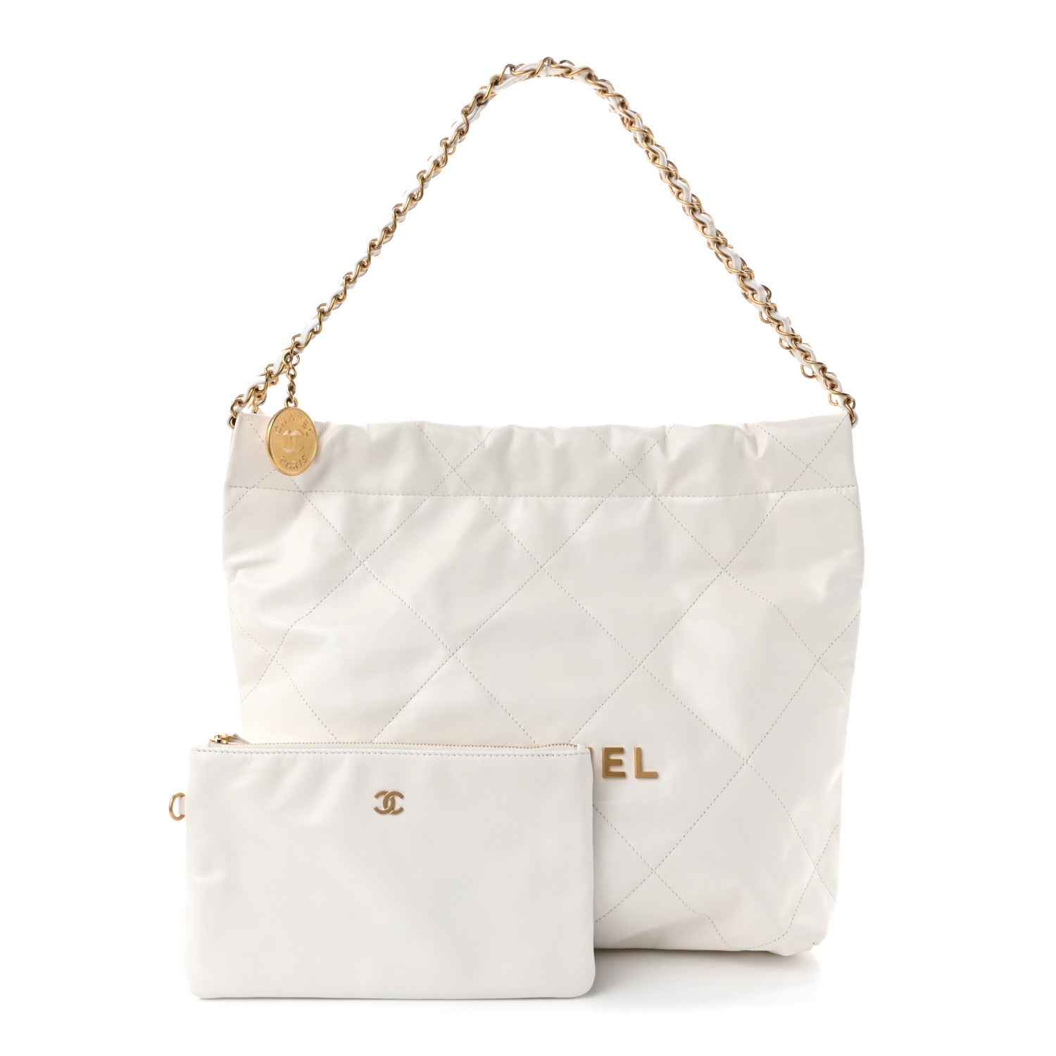 Chanel Shiny Calfskin Quilted Small Chanel  White 3 of 11