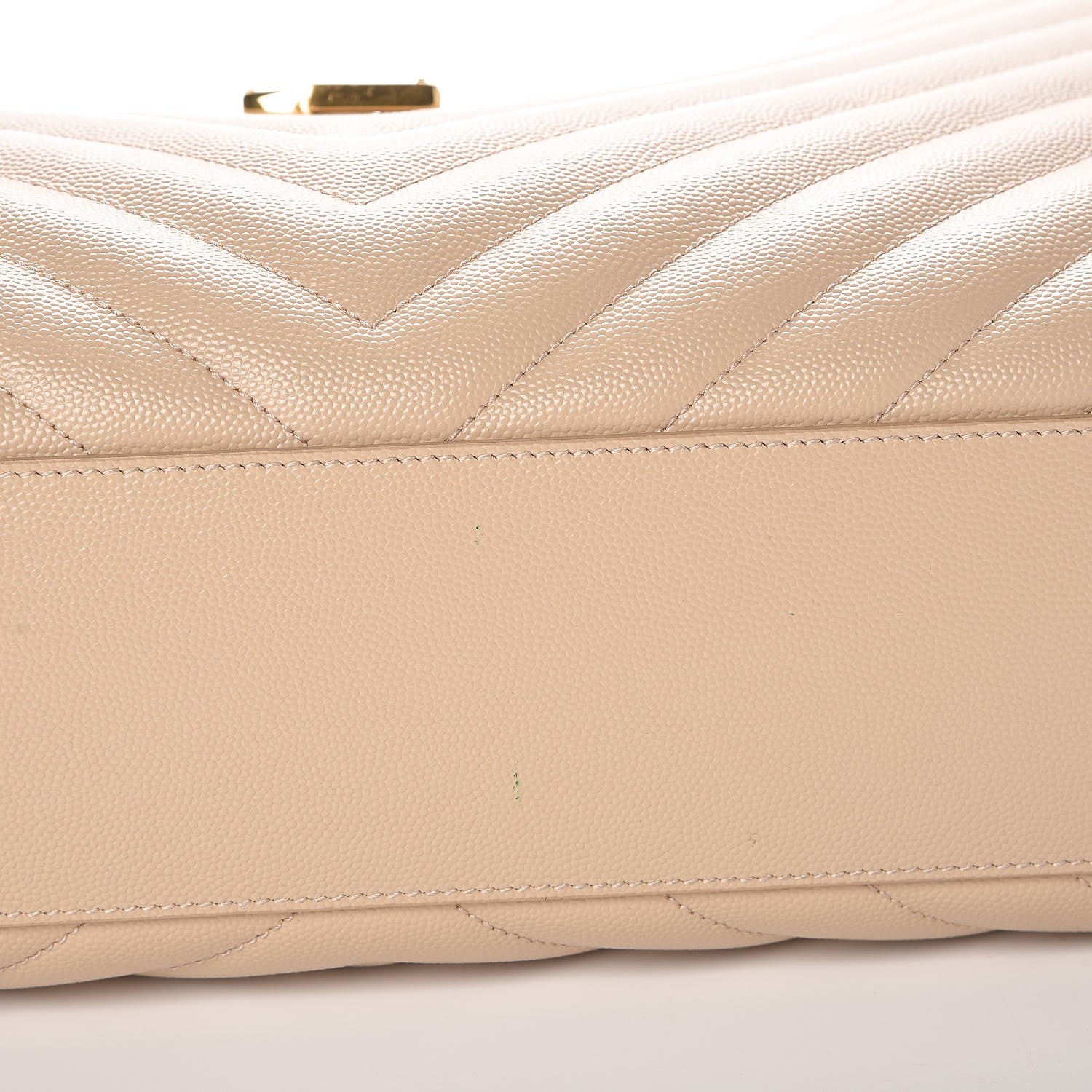 Saint Laurent Grain De Poudre Matelasse Chevron Monogram Shopping Bag Nude Powder 11 of 12