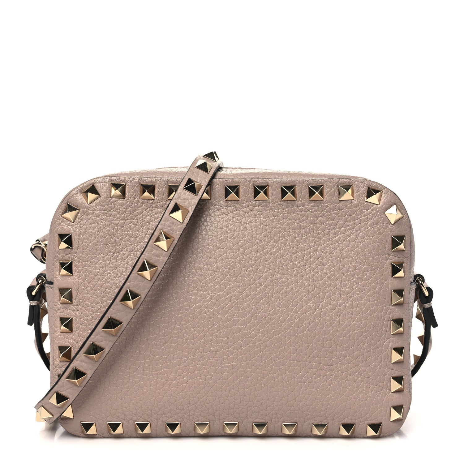 Valentino Garavani Calfskin Rockstud Camera Crossbody Bag Poudre 1 of 9