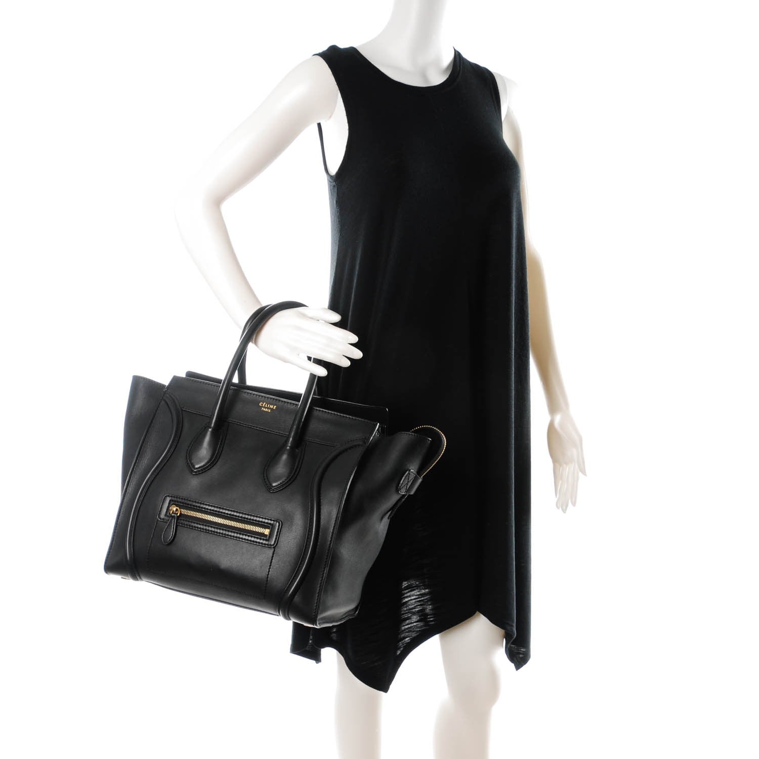 Celine Smooth Calfskin Mini Luggage Black 2 of 8