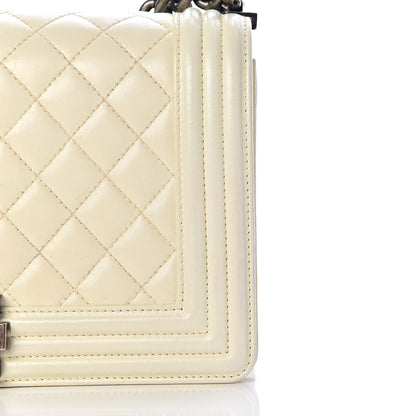 Chanel Lambskin Quilted Medium Boy Flap White 9 of 17