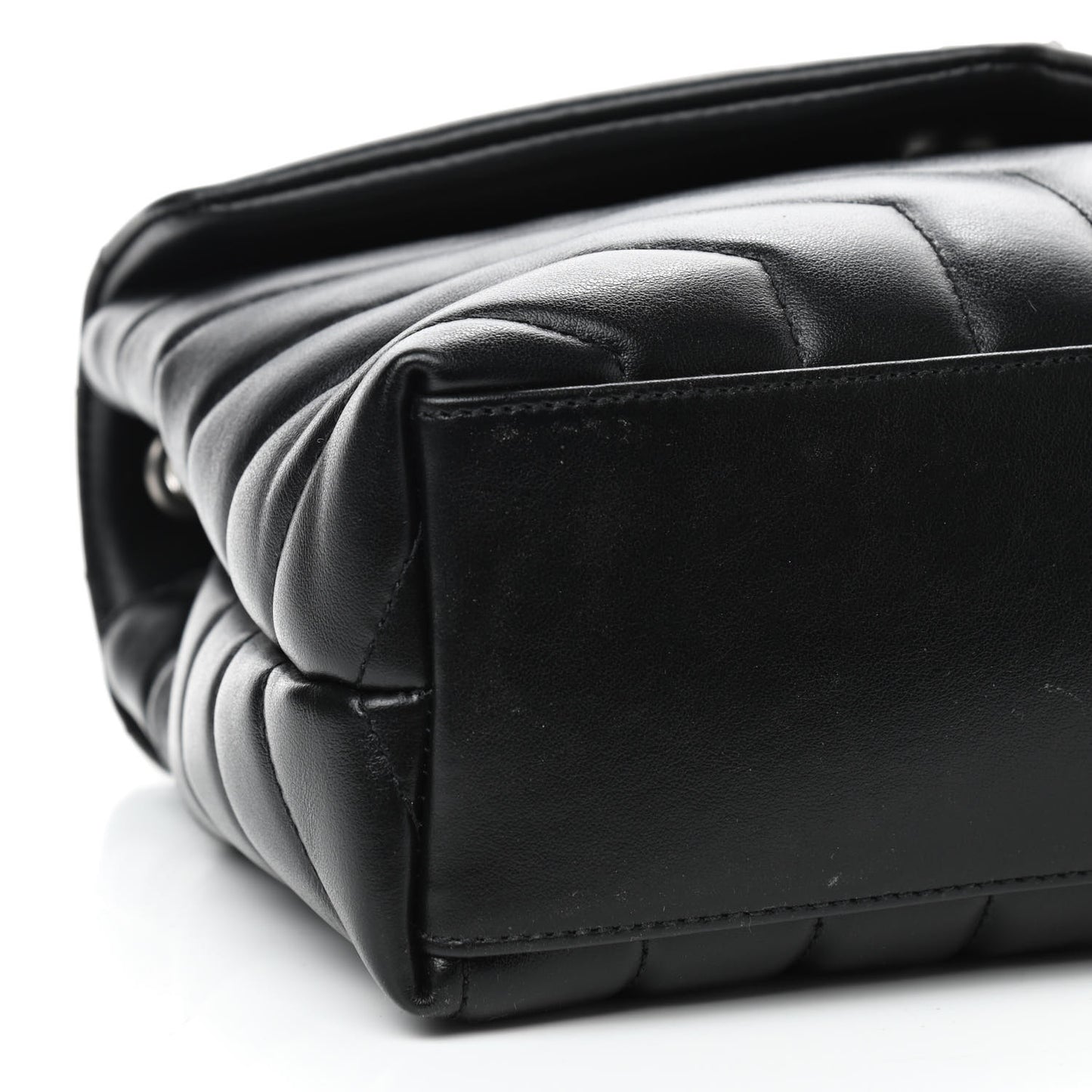 Calfskin Y Quilted Monogram Small Loulou Chain Satchel Black