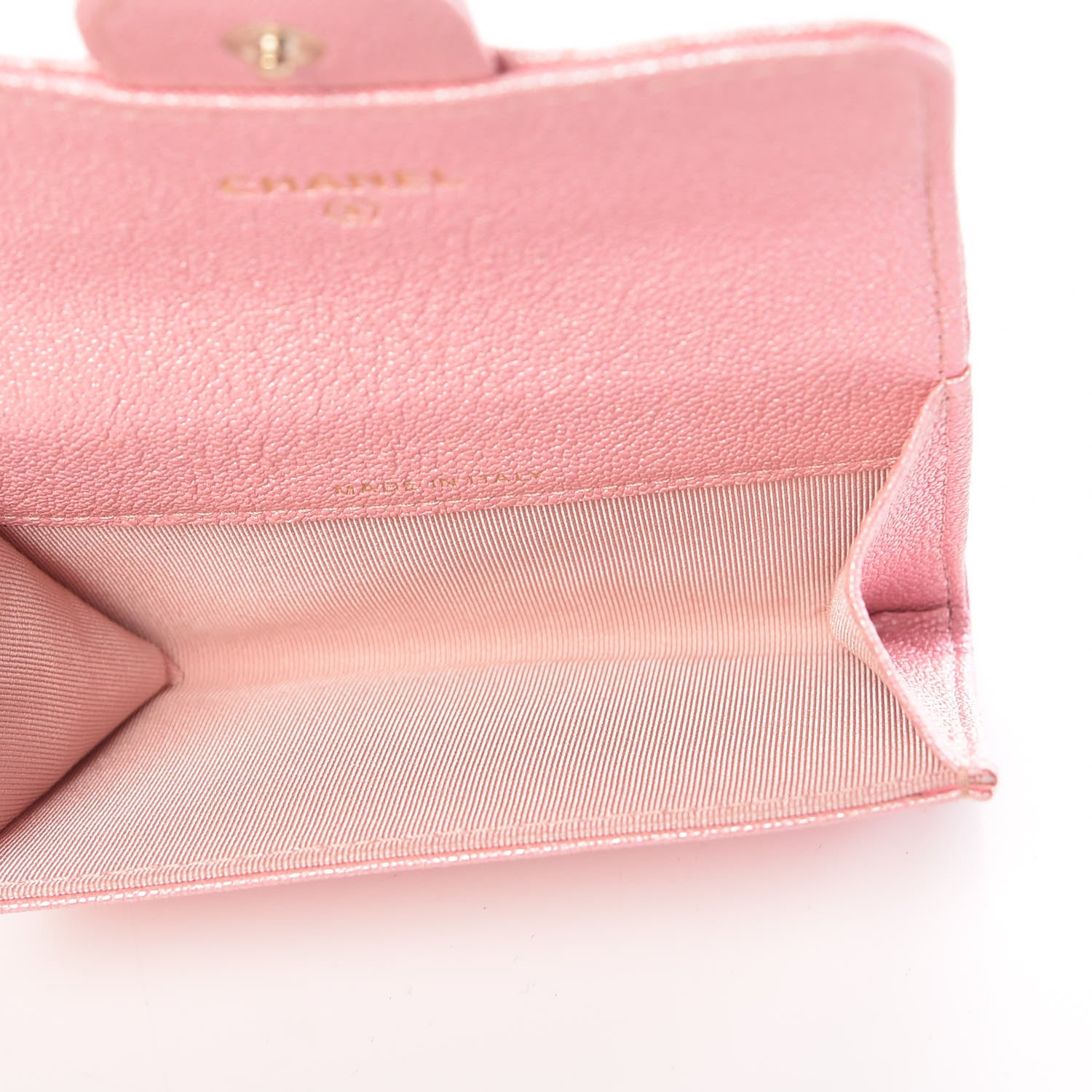 Chanel Iridescent Caviar Quilted Flap Card Holder Rose Pink 5 of 9