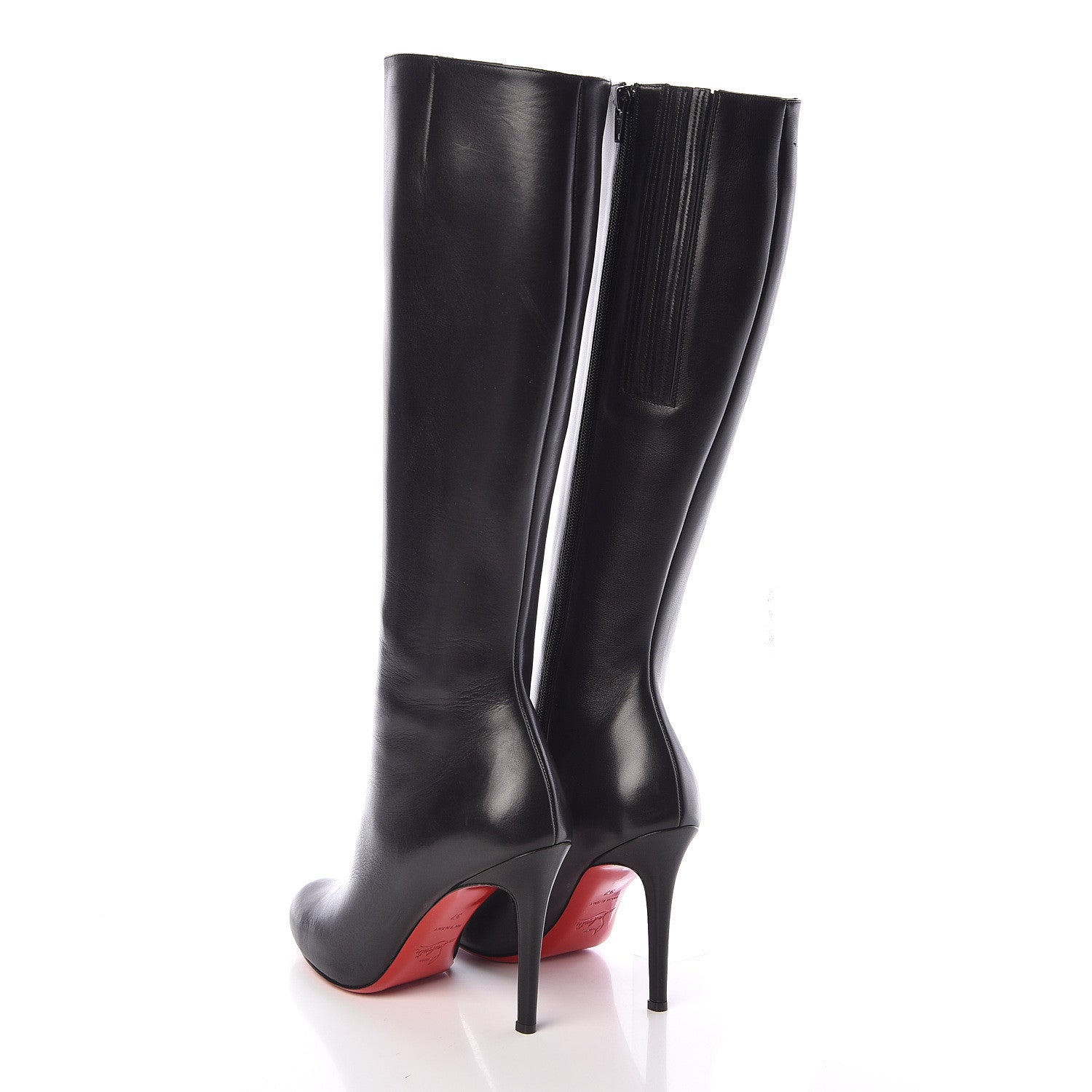 Christian Louboutin Calfskin Simple Botta 100 Knee Boots 37 Black 4 of 8