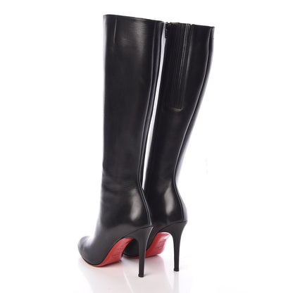 Christian Louboutin Calfskin Simple Botta 100 Knee Boots 37 Black 4 of 8
