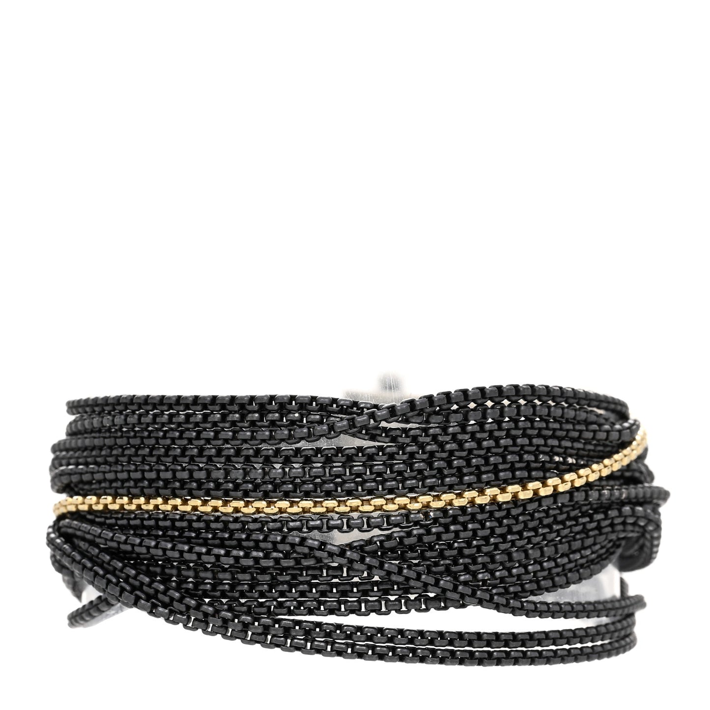 Darkened Sterling Silver 18K Yellow Gold Multi-Chain Bracelet