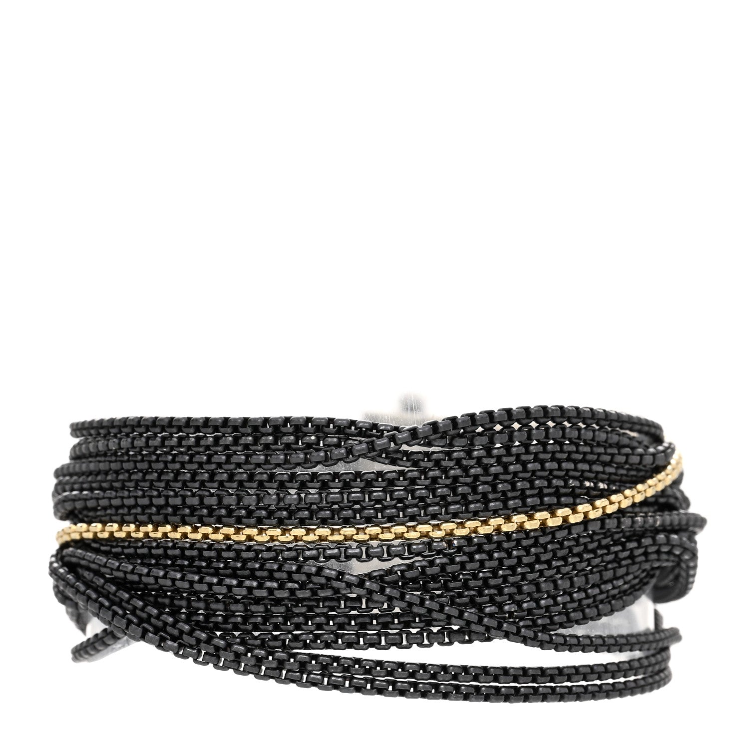 David Yurman Darkened Sterling Silver 18K Yellow Gold Multi-Chain Bracelet 1 of 3