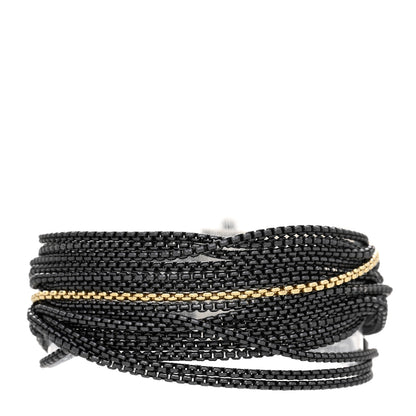 David Yurman Darkened Sterling Silver 18K Yellow Gold Multi-Chain Bracelet 1 of 3