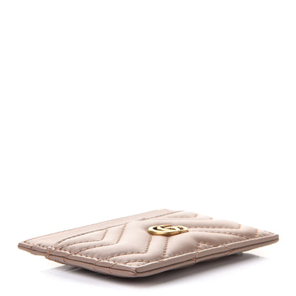 Gucci Calfskin Matelasse GG Marmont Card Holder Porcelain Rose 4 of 6
