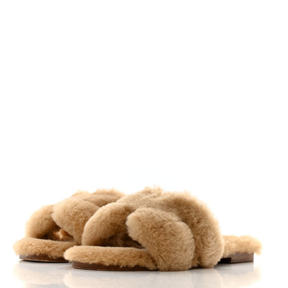 Hermes Woolskin Oran Sandals 37 Beige Argile 4 of 9
