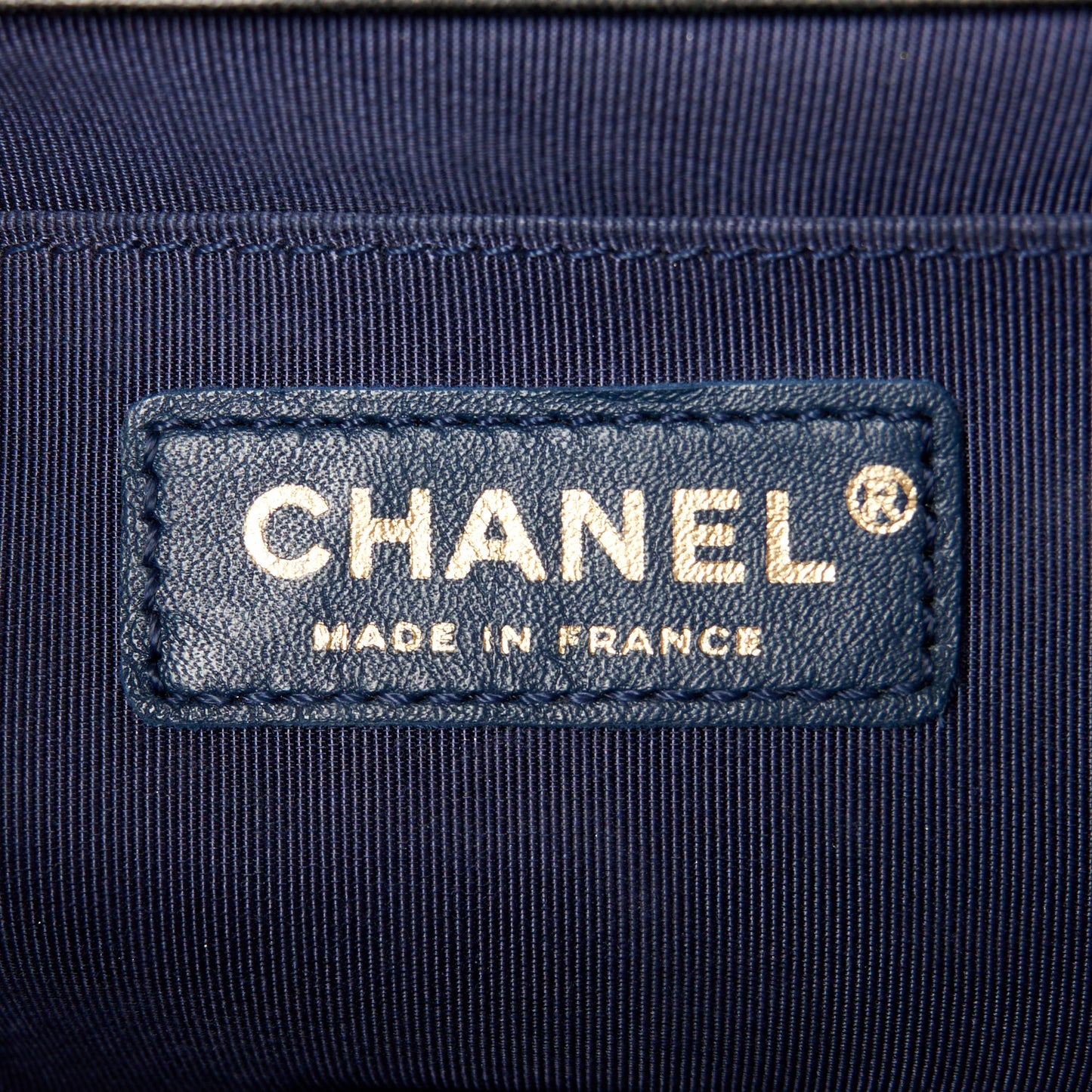 Lambskin Quilted Medium Boy Flap Blue Black