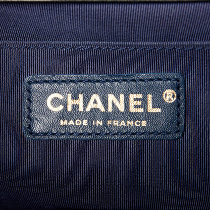 Chanel Lambskin Quilted Medium Boy Flap Blue Black 6 of 10