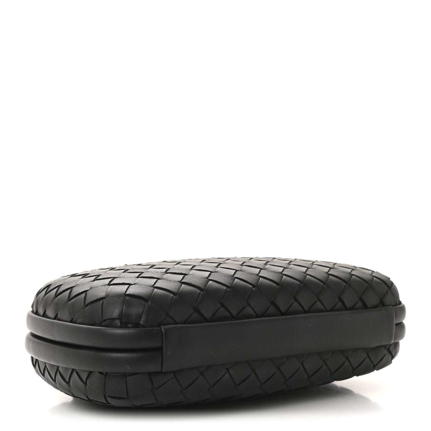 Nappa Intrecciato Chain Knot Clutch Black
